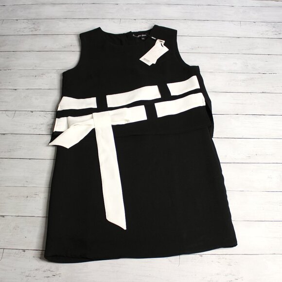 Stylewe Women's Sleeveless Mod Dress Size US 8 Black Off White - Picture 1 of 9